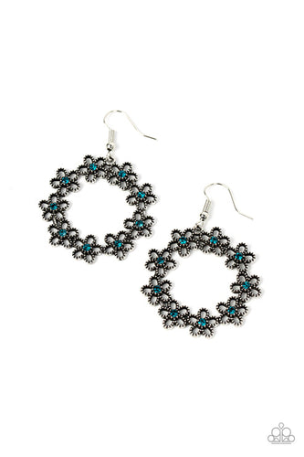 Floral Halos Blue Earrings