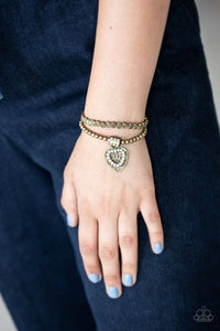 Think With Your Heart Brass Bracelet