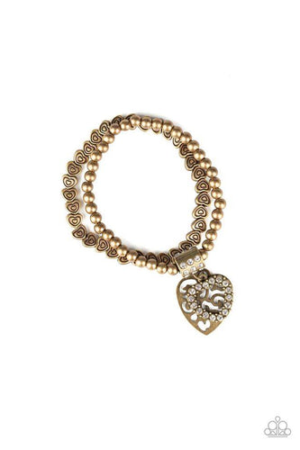 Think With Your Heart Brass Bracelet