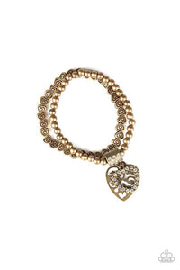 Think With Your Heart Brass Bracelet