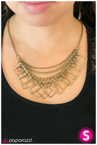 On The Quad Brass Necklace