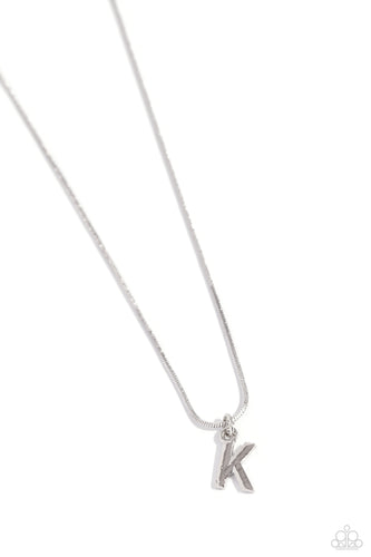 Seize The Initial Silver Necklace - K