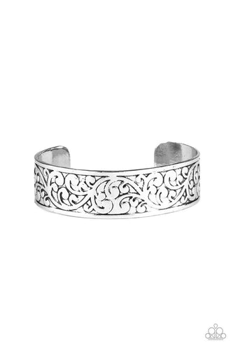 Read The VINE Print Silver Bracelet