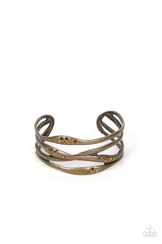 Line It Up Brass Bracelet