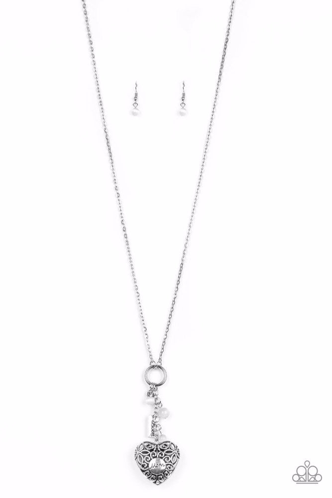 Mom Hustle White Necklace