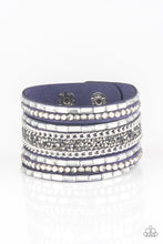 Load image into Gallery viewer, Rhinestone Rumble Blue Bracelet