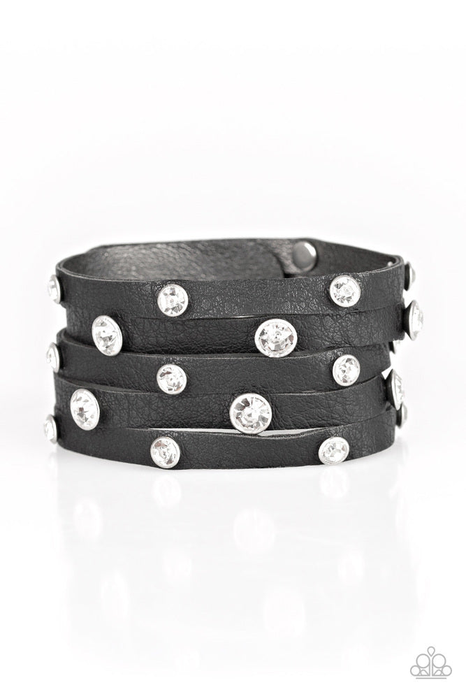 Rhinestone Reputation Black Bracelet