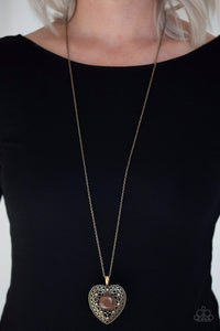 One Heart Brass Necklace