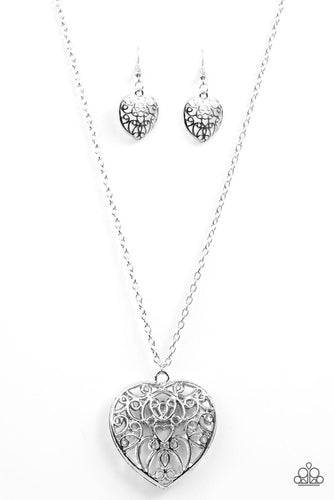 Deep In My Heart Silver Necklace
