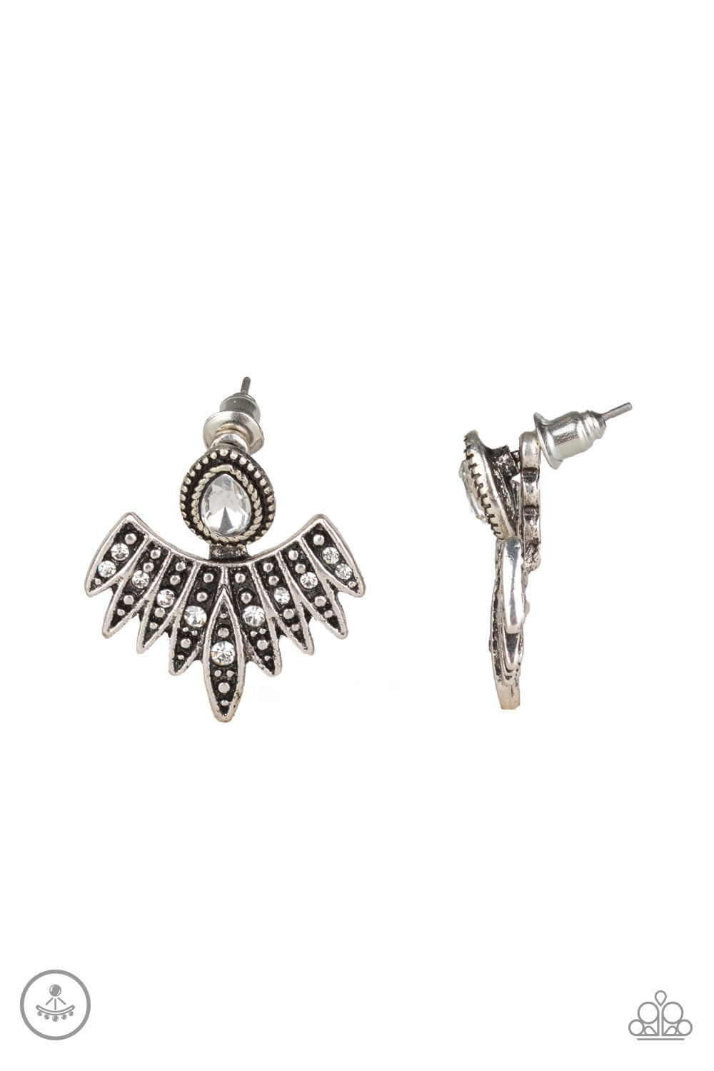 Wing Fling White Earring