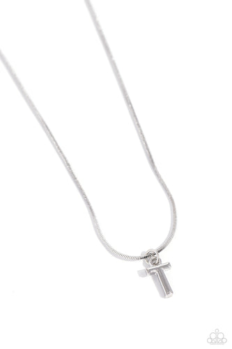 Seize The Initial Silver Necklace - T