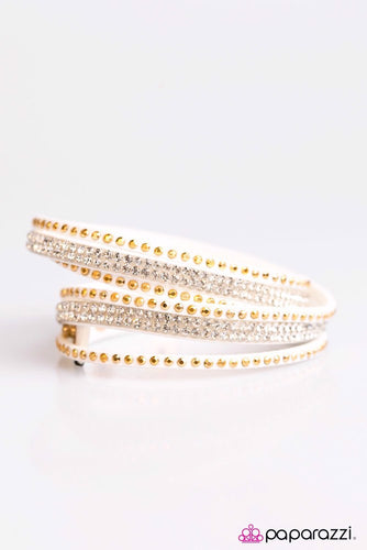Stop, Drop, And Sparkle White Bracelet