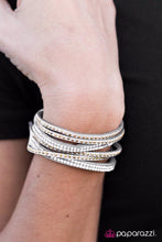 Load image into Gallery viewer, Stop, Drop, And Sparkle Silver Bracelet