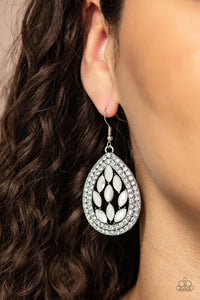 Encased Elegance White Earring