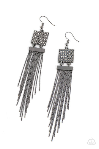 Dramatically Deco Black Earring