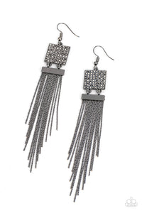 Dramatically Deco Black Earring