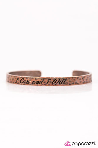 I Can And I Will Copper Bracelet