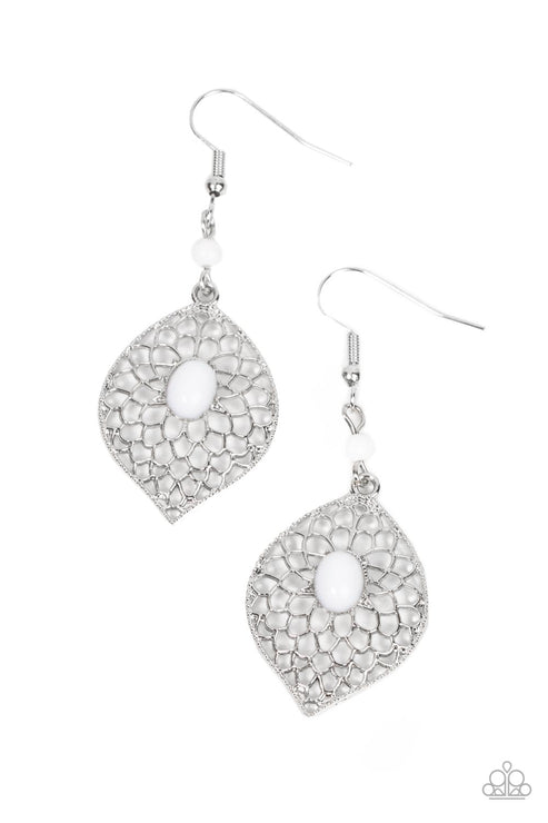 Perky Perennial White Earring