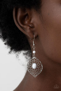 Perky Perennial White Earring