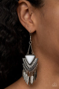 Shady Oasis White Earrings