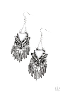 Shady Oasis White Earrings