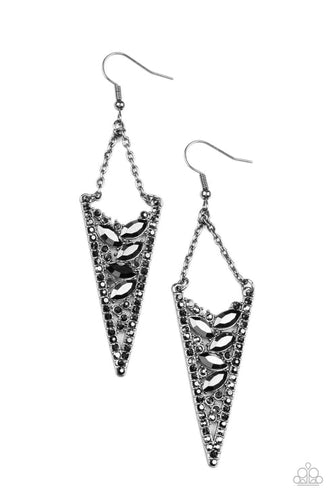 Sharp-Dressed Drama Black Earring
