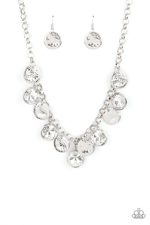 Spot On Sparkle White Necklace