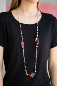 Crystal Charm Red Necklace