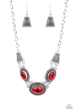 Load image into Gallery viewer, Textured TRAPEZOID Red Necklace