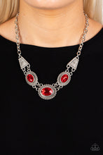 Load image into Gallery viewer, Textured TRAPEZOID Red Necklace