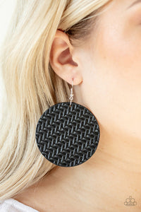 Plaited Plains Black Earring