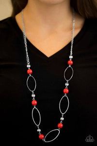Simple Stonework Red Necklace