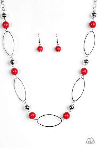 Simple Stonework Red Necklace