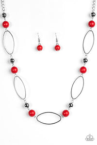 Simple Stonework Red Necklace