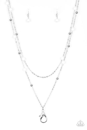 Beach Party Pageant White Lanyard
