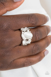 Modern Moonwalk White Ring