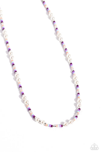 Colorblock Charm Purple Necklace
