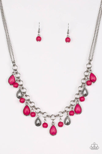 Welcome To Bedrock Pink Necklace