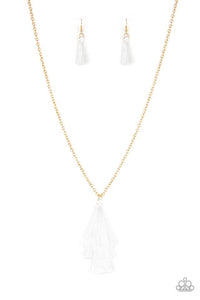 Triple The Tassel White Necklace