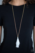 Load image into Gallery viewer, Triple The Tassel White Necklace