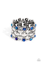 Load image into Gallery viewer, Hammered Headliner Blue Bracelet