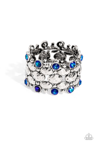 Hammered Headliner Blue Bracelet