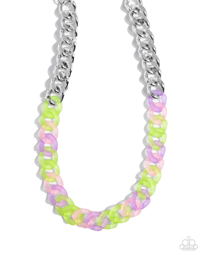 Rainbow Ragtime Green Necklace