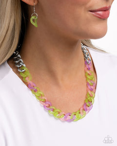 Rainbow Ragtime Green Necklace