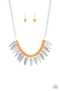 Desert Plumes Orange Necklace