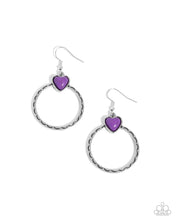 Load image into Gallery viewer, Heart Holiday Purple Earring