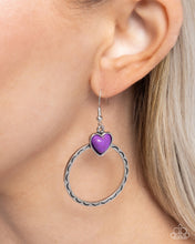Load image into Gallery viewer, Heart Holiday Purple Earring