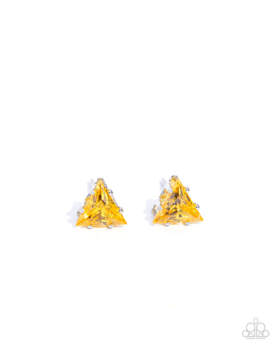 Triangular Twinkle Yellow Earring