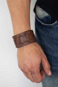 Plainly Plaited Brown Bracelet