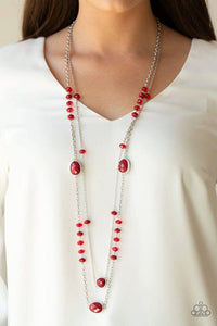 Dazzle The Crowd Red Necklace